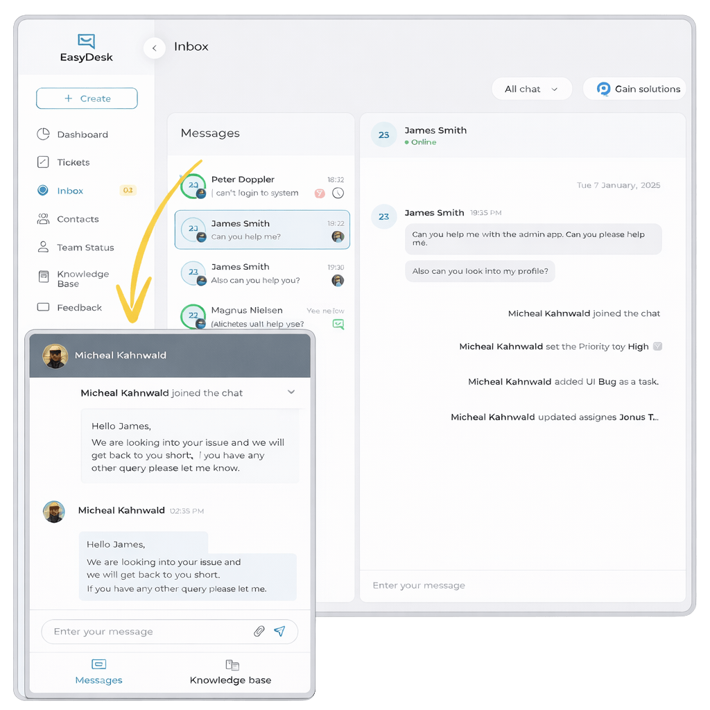 Gain.io live chat support