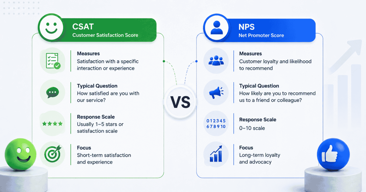 Key Difference Between CSAT And NPS