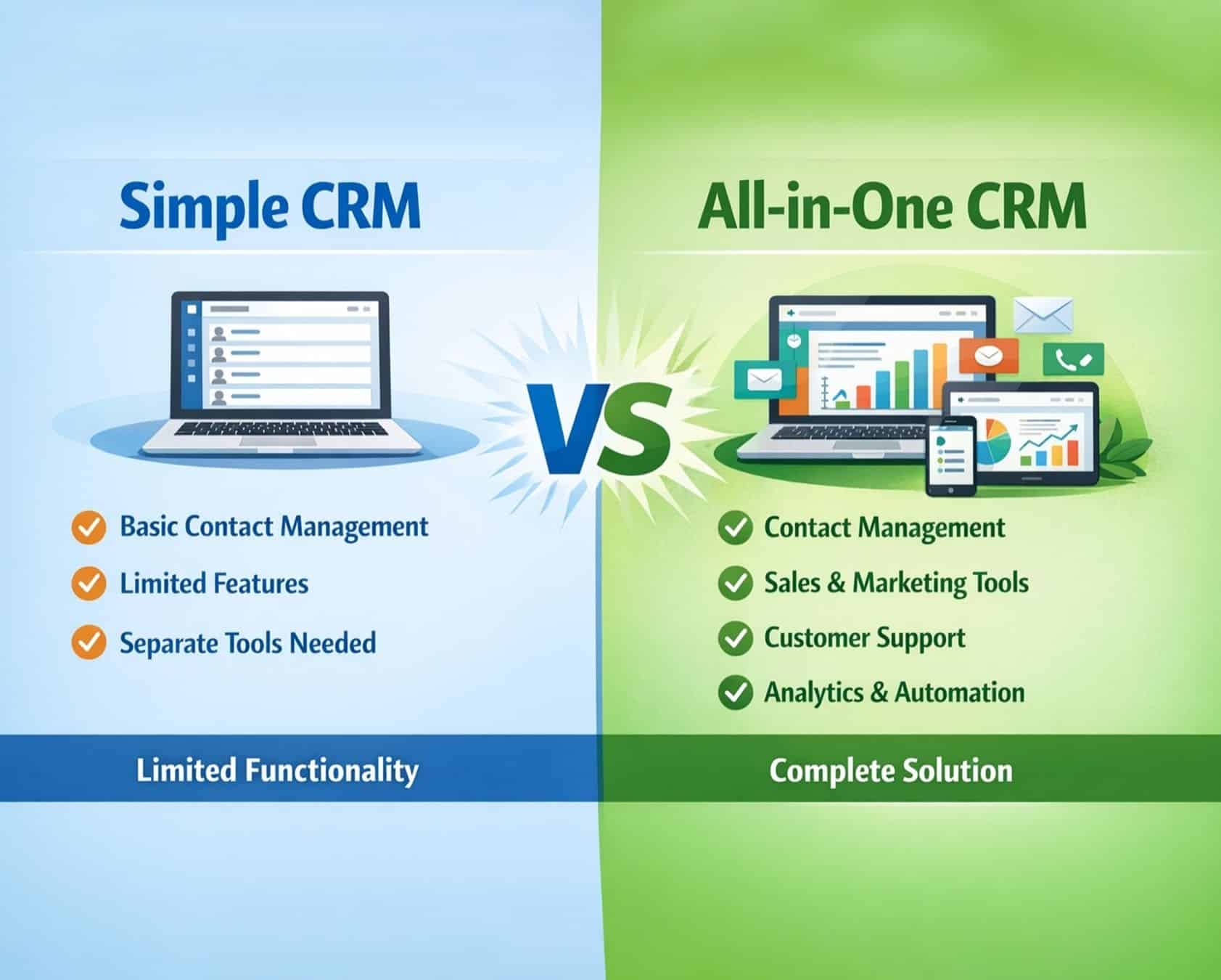 Simple CRM Vs All-In-One CRM